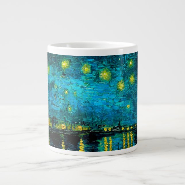 Van Gogh Starry Night Over the Rhône  Giant Coffee Mug (Front)