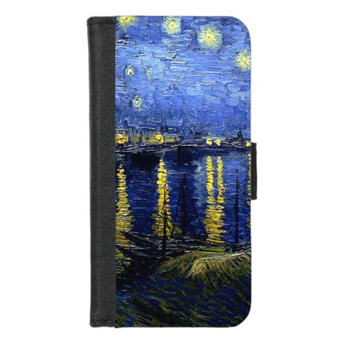 Van Gogh _ Starry Night over the Rhone iPhone 87 Wallet Case