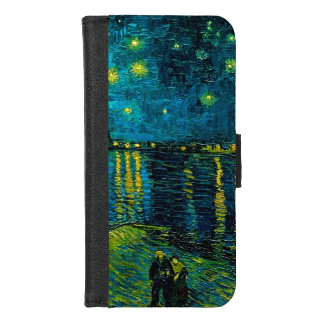 Van Gogh Starry Night Over the Rhône  iPhone Wallet Case (Front)