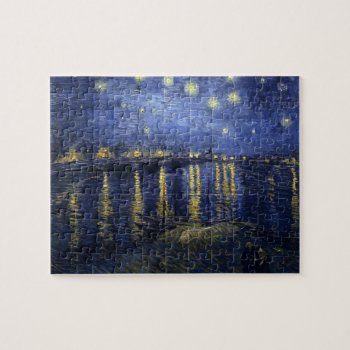 Van Gogh Starry Night Over The Rhone Jigsaw Puzzle by Zazilicious at Zazzle