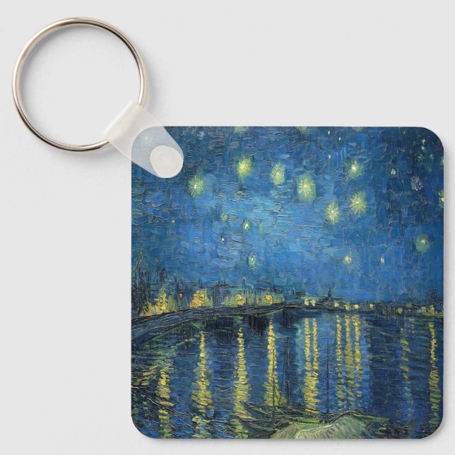 Van Gogh Starry Night Over the Rhone Keychain (Front)