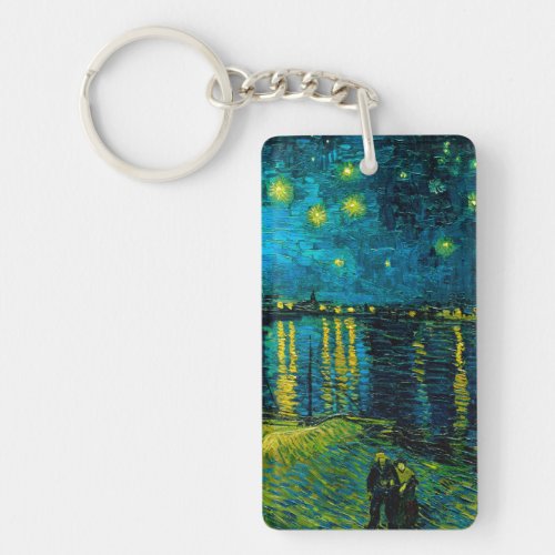 Van Gogh Starry Night Over the Rhne  Keychain