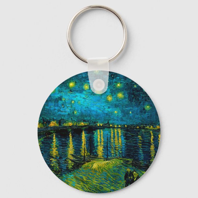 Van Gogh Starry Night Over the Rhône  Keychain (Front)