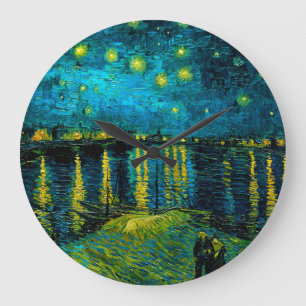 Van Gogh Starry Night Over the Rhône Large Clock
