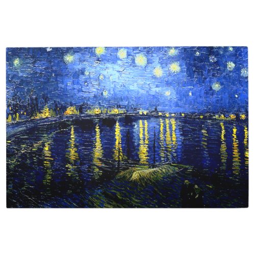 Van Gogh _ Starry Night over the Rhone Metal Print