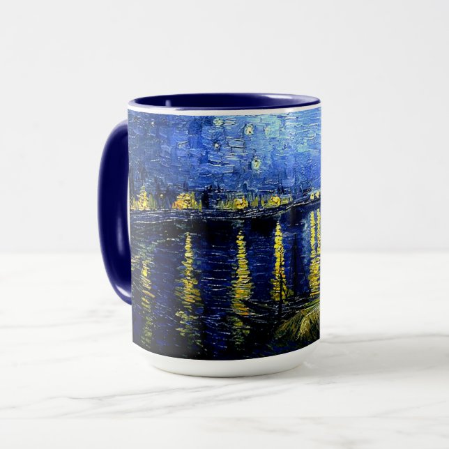 Van Gogh - Starry Night over the Rhone Mug (Front Left)