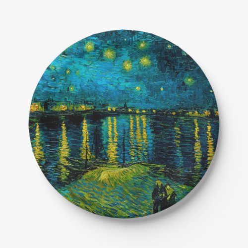 Van Gogh Starry Night Over the Rhne  Paper Plates