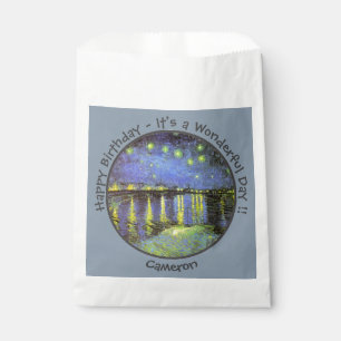 van Gogh Starry Night Over the Rhone Party Items Favor Bag