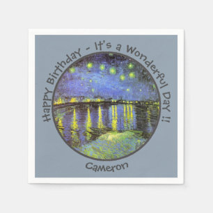 van Gogh Starry Night Over the Rhone Party Items Napkins