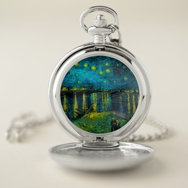 Van Gogh Starry Night Over the Rhône  Pocket Watch (Inside)