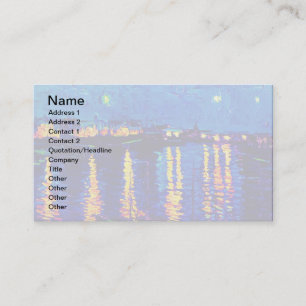 Van Gogh - Starry Night Over The Rhone Pop Art Business Card