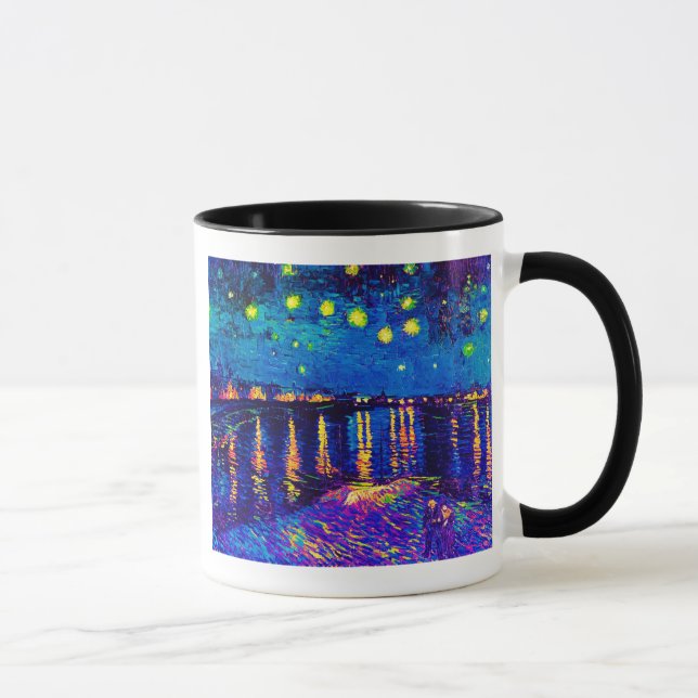 Van Gogh - Starry Night Over The Rhone Pop Art Mug (Right)