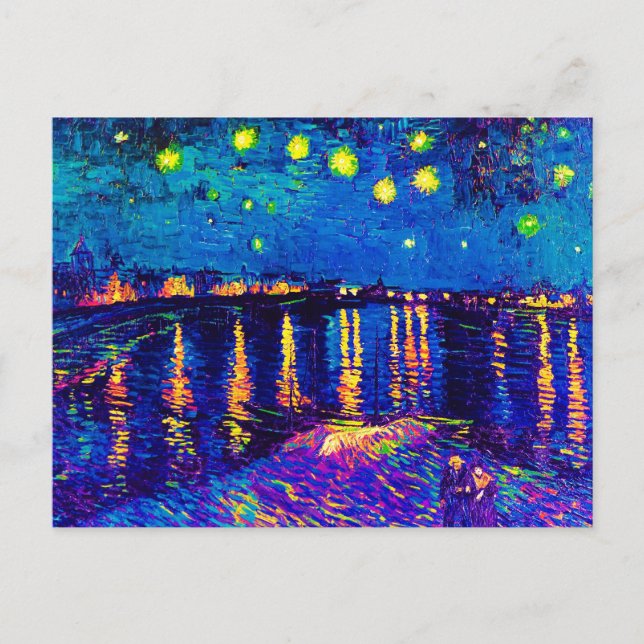 Van Gogh - Starry Night Over The Rhone Pop Art Postcard (Front)
