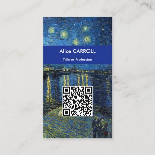 Van Gogh _ Starry Night Over the Rhone _ QR Code Business Card