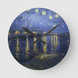 Van Gogh Starry Night Over The Rhone Round Clock