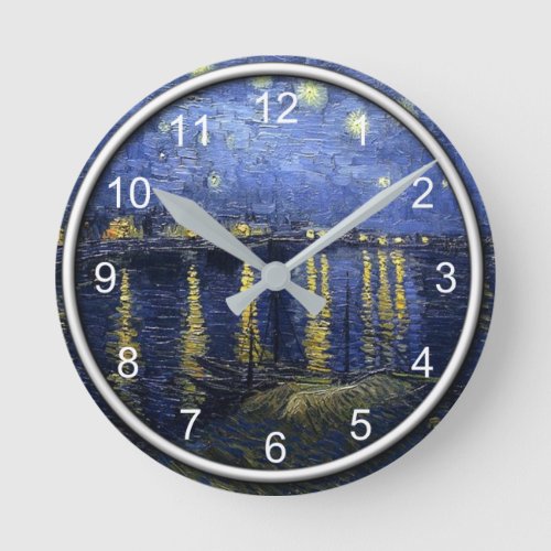 Van Gogh _ Starry Night over the Rhone Round Clock