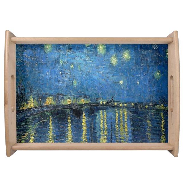 Van Gogh Starry Night Over the Rhone  Serving Tray (Front)