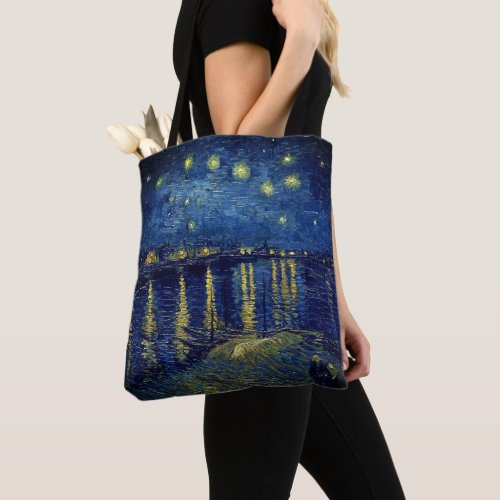 Van Gogh _ Starry Night Over The Rhone Shopping Tote Bag