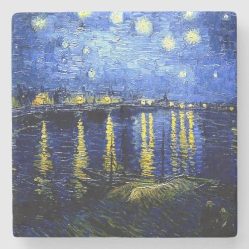 Van Gogh _ Starry Night over the Rhone Stone Coaster