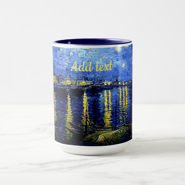 Van Gogh - Starry Night over the Rhone TEMPLATE Mug (Center)
