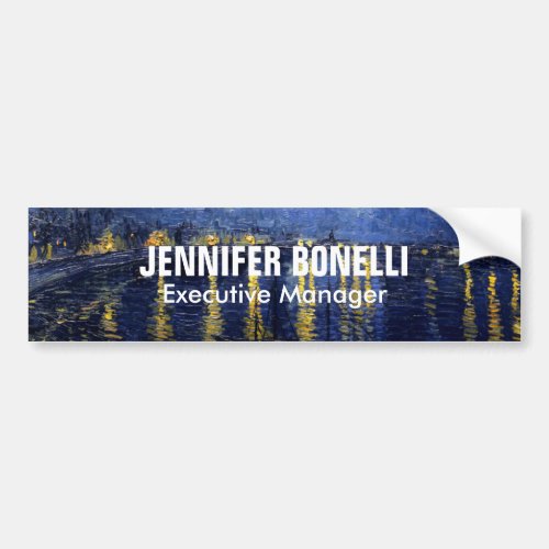 Van Gogh Starry Night Painting Add Your Name Bumper Sticker