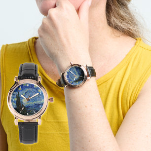 Van Gogh Starry Night Painting Elegant Women’s Watch