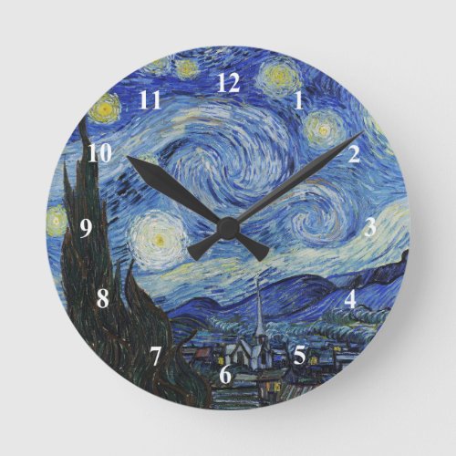 Van Gogh Starry Night Painting Round Clock