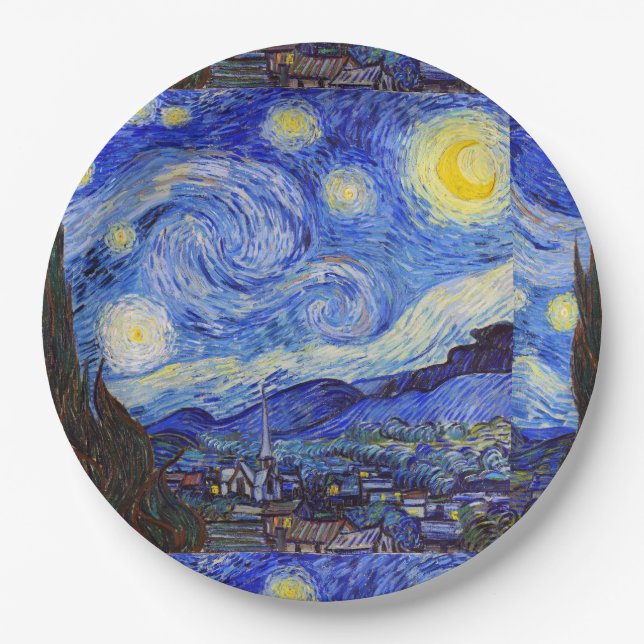 Van Gogh , "Starry Night" Paper Plates (Front)