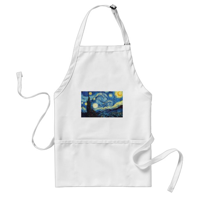 Van Gogh Starry Night Peace Love Destiny Adult Apron (Front)