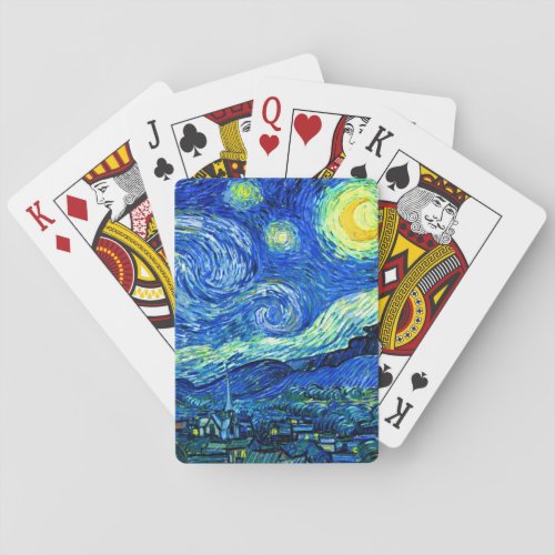 van gogh _ starry night poker cards