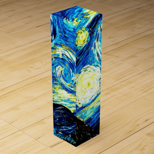 Van Gogh - Starry Night, popular painting Wine Box (Back)