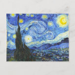 VAN GOGH Starry Night Postcard<br><div class="desc">"van gogh vincent",  starry night, "famous painting",  vintage,  stars,  sky,  "fine art",  blue</div>