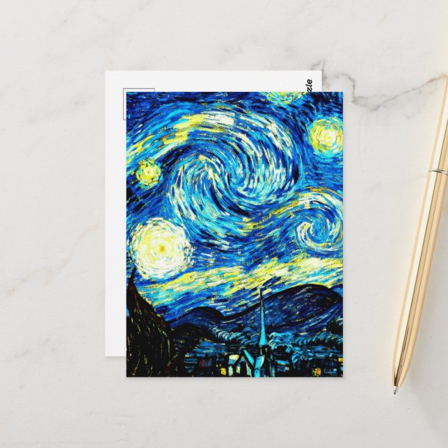 Van Gogh - Starry Night Postcard (Front/Back In Situ)