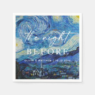 Van Gogh Starry Night Rehearsal Dinner Celestial Napkins