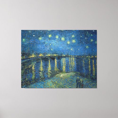 Van Gogh Starry Night Rhone Painting Canvas Print