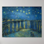 Van Gogh Starry Night Rhone Painting Poster<br><div class="desc">Vincent Van Gogh  (30 March 1853 – 29 July 1890) was an influential Dutch post-impressionist painter.  This painting is Starry Night over the Rhone.</div>
