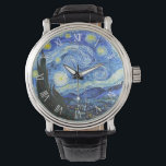 VAN GOGH Starry Night Roman Numerals Watch<br><div class="desc">"van gogh vincent",  starry night, "famous painting",  vintage,  stars,  sky,  "fine art",  blue</div>