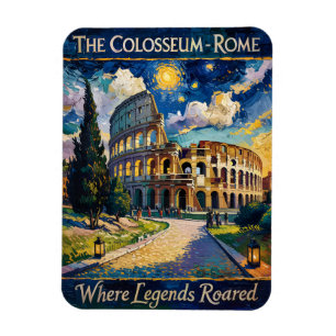 Van Gogh Starry Night Rome Colosseum Italy Travel Magnet
