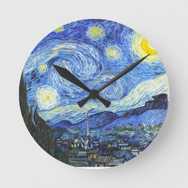 Van Gogh Starry Night Round Clock (Front)