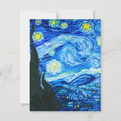 Van Gogh Starry Night RSVP Card