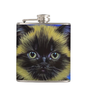 Van Gogh Starry Night Siamese Cat Flask