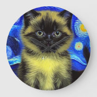 Van Gogh Starry Night Siamese Cat