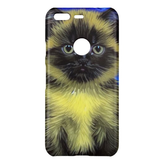Van Gogh Starry Night Siamese Cat Uncommon Google Pixel Case (Back)