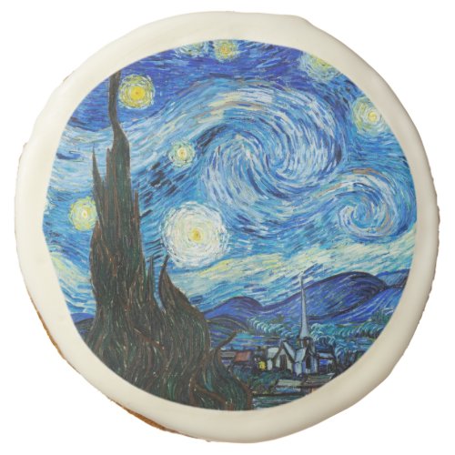 Van Gogh Starry night sky white chocolate cookies