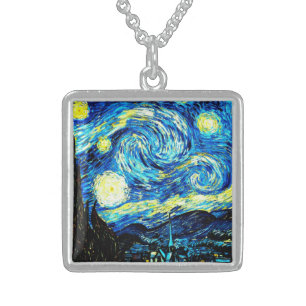 Van Gogh - Starry Night Sterling Silver Necklace