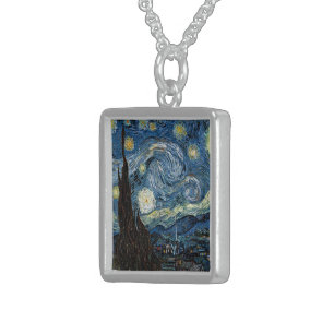 Van Gogh Starry Night Sterling Silver Necklace