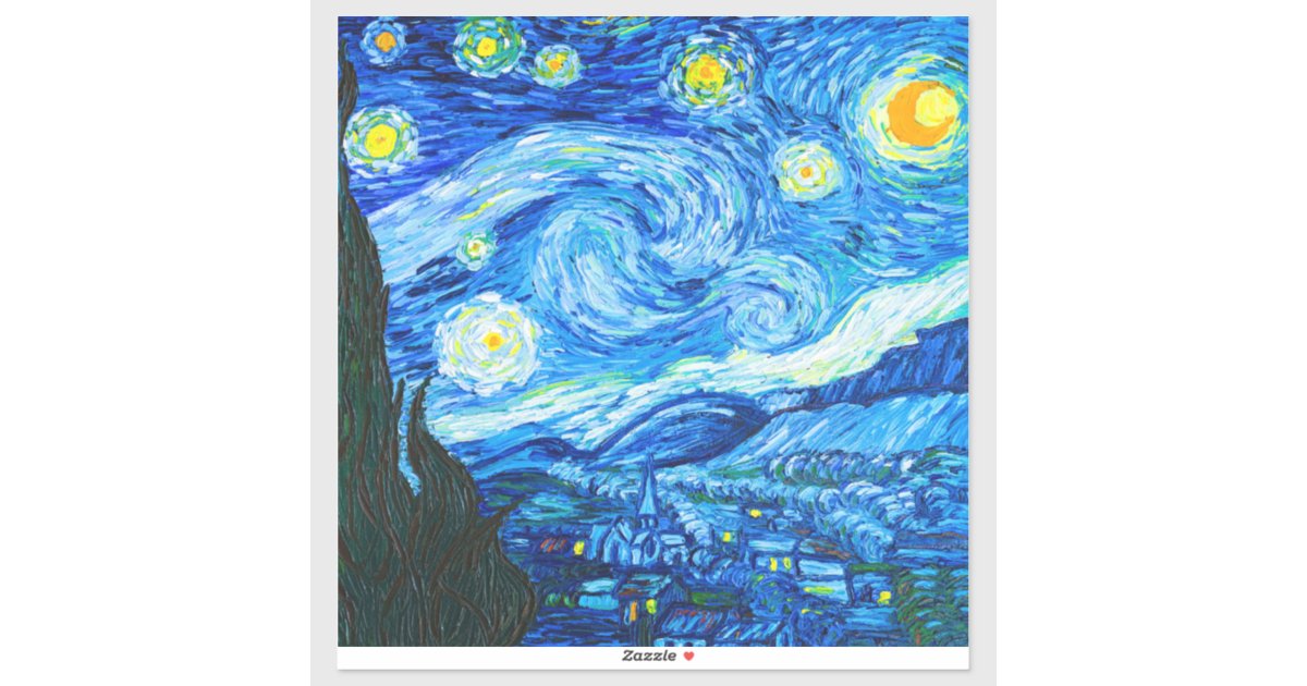 Van Gogh Starry Night Sticker | Zazzle
