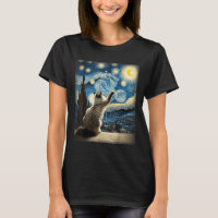 Van Gogh Starry Night Style Artistic Ragdoll Cat