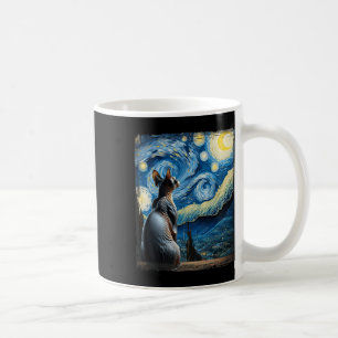 Van Gogh Starry Night Style Artistic Sphynx Cat  Coffee Mug