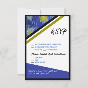 Van Gogh Starry Night Style RSVP wedding enclosure